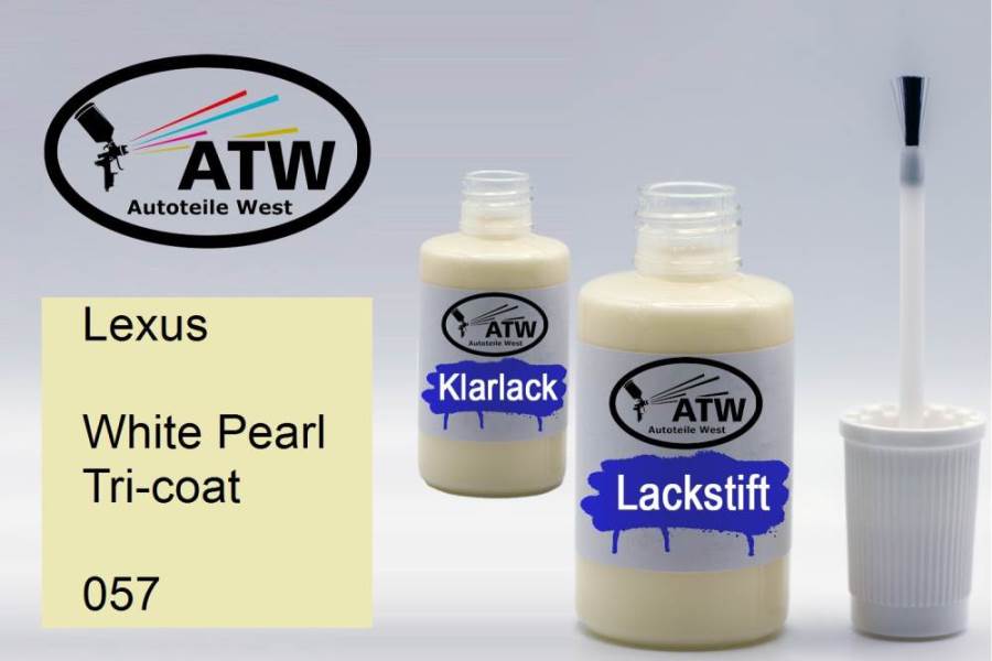 Lexus, White Pearl Tricoat, 057: 20ml Lackstift + 20ml Klarlack - Set, von ATW Autoteile West.